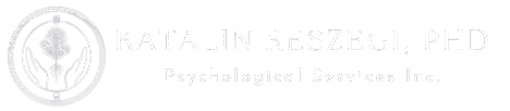 Holistic Care Logo with Hands Nurturing Pine Tree Sapling for Katalin Reszegi, PhD Psychological Services Inc, California Licensed Psychologist